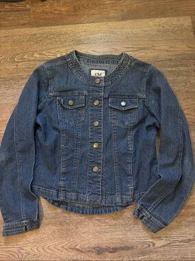 Live a Little Dark Blue Denim Button Jacket